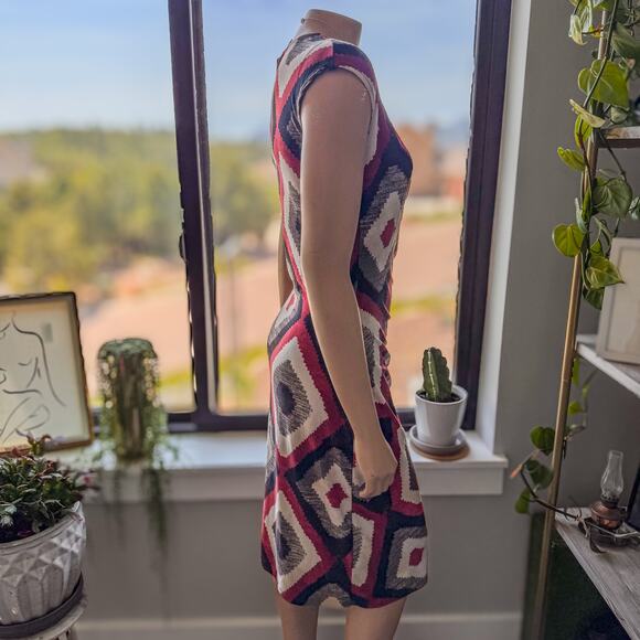 Ralph Lauren Faux Wrap Fitted Geometric Patterned Midi Dress, Women’s Size Small - Picture 3 of 9